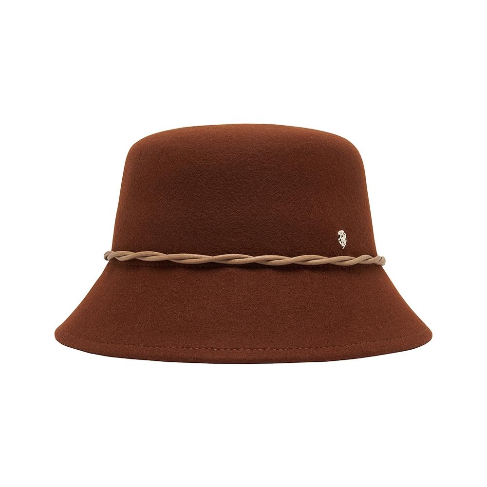 

Helen Kaminski Hat51845 Dc Celeste Deep Brown Cloche Bucket Hat HAT51845 DC