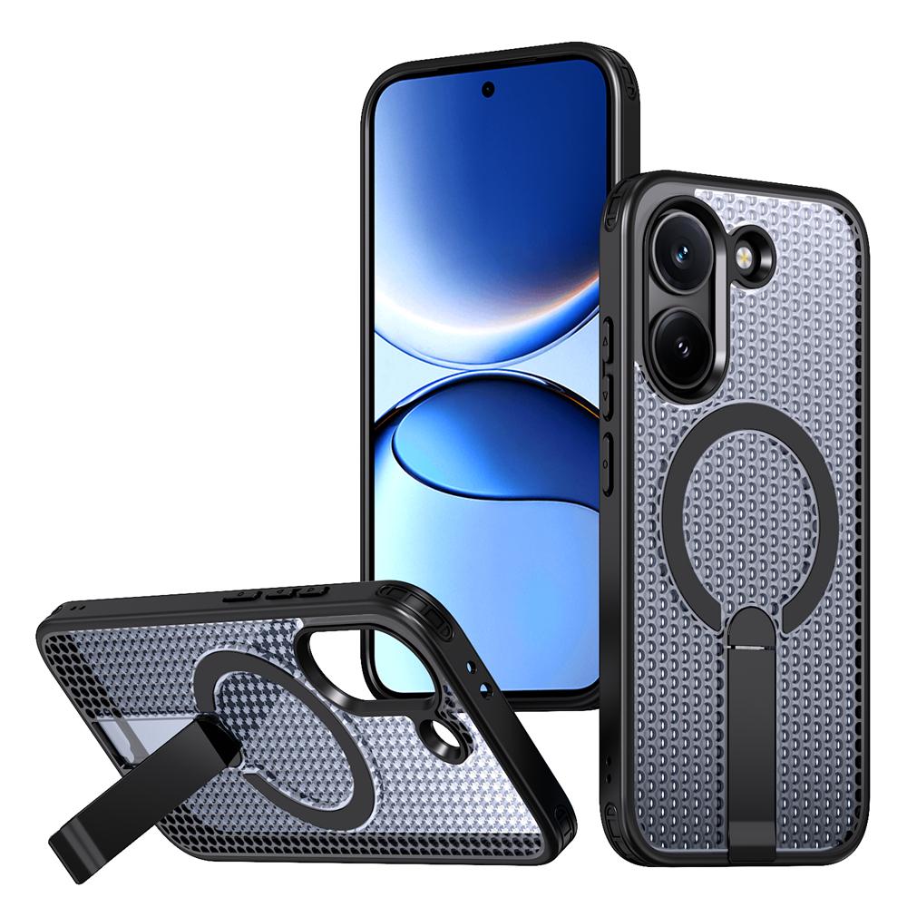 KEYSION Dutý kryt pro odvod tepla s MagSafe pro Xiaomi POCO X8 Pro Max Magnetické chlazení Skrytý stojánek Nárazuvzdorný kryt telefonu