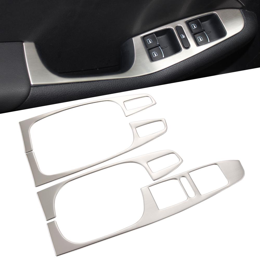 STAINLESS STEEL CAR DOOR WINDOW SWITCH PANEL TRIM COVER STICKER FOR VW JETTA MK6 STAINLESS STEEL CAR DOOR WINDOW SWITCH PANEL TRIM COVER STICKER FOR VW JETTA MK6