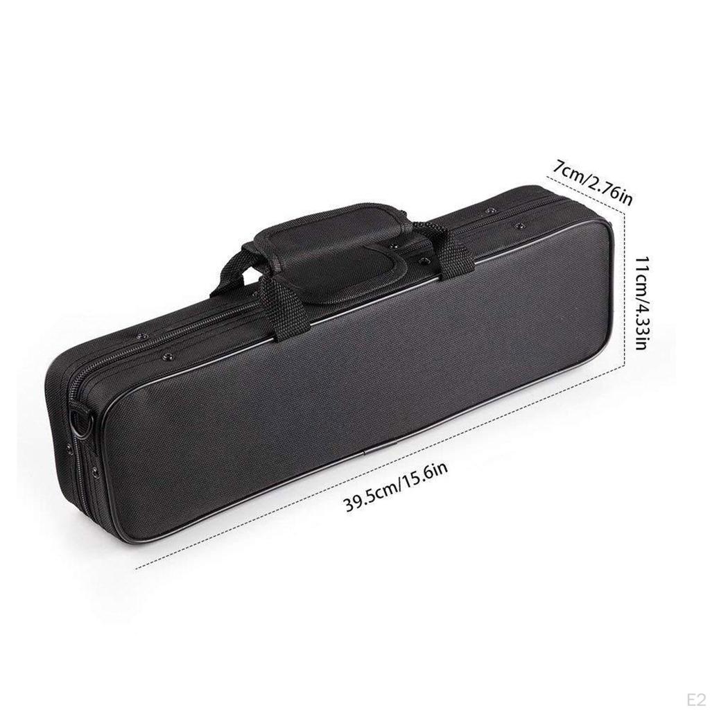 Flute Case for 16 Hole Oxford Cloth Instrument Exterior Pocket Wear Resistant Lightweight Portable