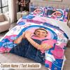 Custom Name Text 3Pcs Bedding Set Ms Rachel Duvet Cover And Two Pillowcases