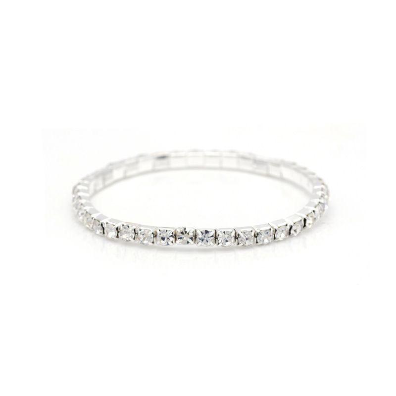 

European-American Zircon Diamond Fashion Bangle: Single/Multi-Row Elastic Bracelet