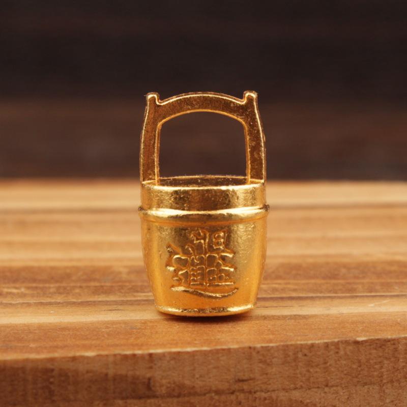 Gold Sand Alloy Ingot Basin Ornament for Wealth Attraction & Home Gifts