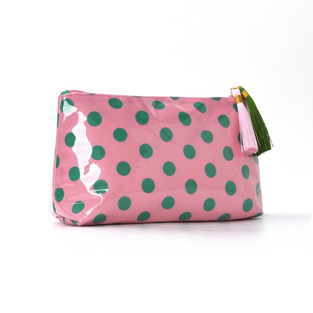 PVC Polka Dot Makeup Bag Polka Dot Cosmetics Organizer Multi-Purpose PVC Cosmetic Bag Skincare розовый зеленый