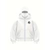 Y2K Fashion Twist Letter Design Trendy Logo Zip-Up Hoodie - Casual Loose Fit, Medium Stretch, Double