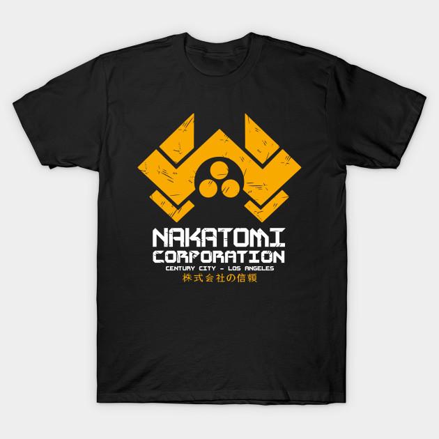 

Men Black Print T-shirt Nakatomi Corporation No-Cut Transfer Paper Print Cotton Tshirt XL чорний