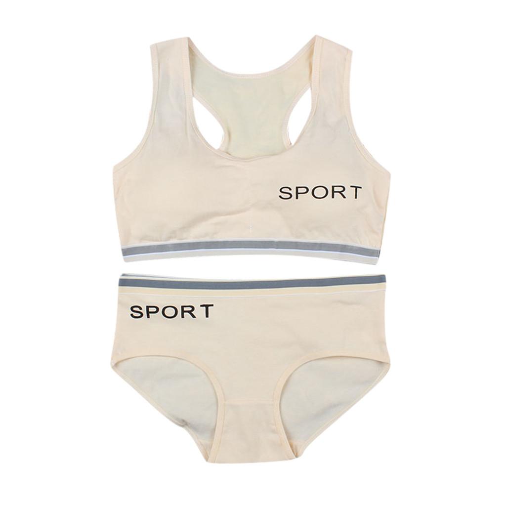 Girls Underwear Bra Vest Children Underpants Briefs Breathable Sport Undies Set