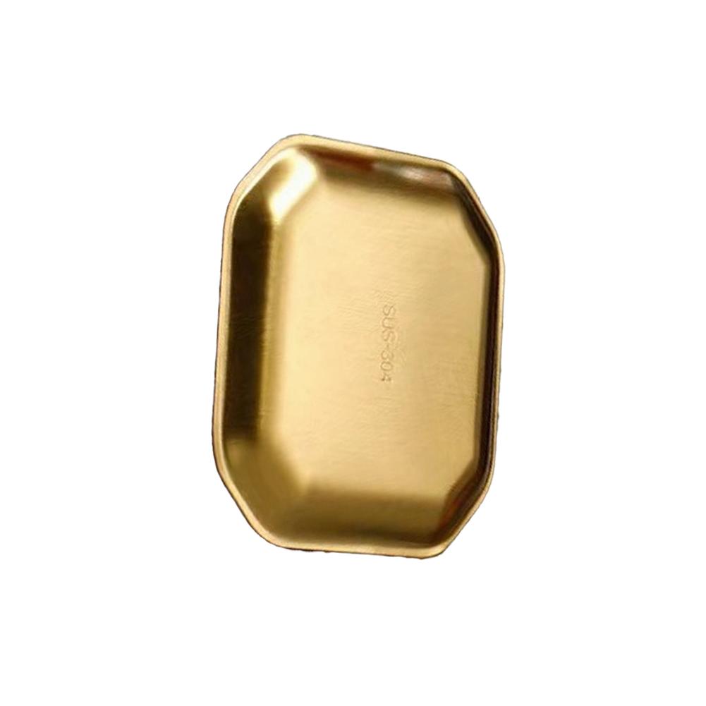 2pcs Plate Stainless Golden Dipping Sauce Dishes Serving Appetizers Plates Dinner Plates 15CMx15CMx0.9CM Kitchenware