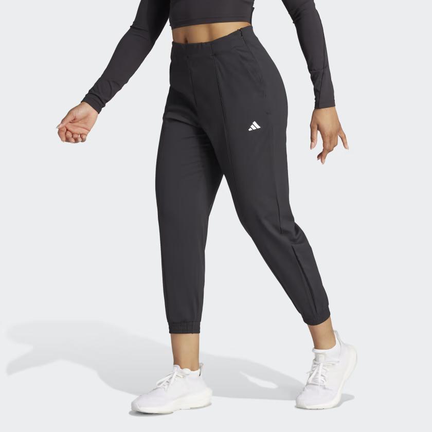 Adidas Aeroready Train Essentials Minimal Branding Woven Pants Women Bottoms Black IJ5923