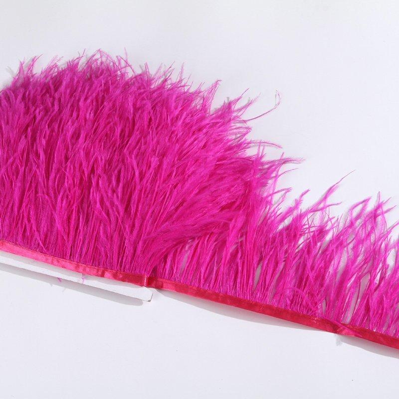 Ostrich Feather Trim 8-10cm 10-15cm 10Meters Fringe White for Clothes Ribbon Skirt Plumas Plume Decoration Wedding Party