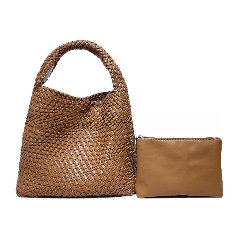 Women's Large Capacity Cross-Border Woven Shoulder Bag - Versatile Shopping & Commuter Tote