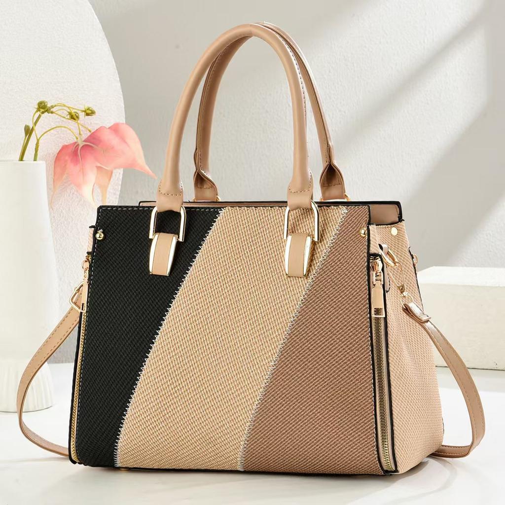 New contrasting color handbag large capacity fashion women's bag casual messenger bag shoulder bag