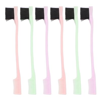 6Pcs Dual Edge Brush Comb Nylon Material Fine Tooth Multifunction Edge Control Brush for Hair