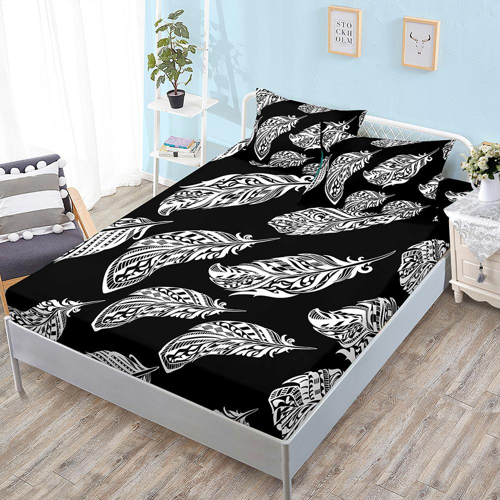 Three-Piece Mattress Cover, Feather Mask, Mysterious Mattress Protective Cover