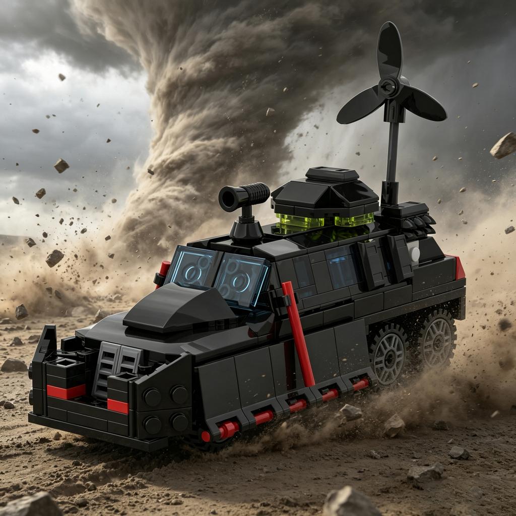 Series Storm Radar Chasing Vehicle TIV 2 TV Tornado Titus Car Model Building Bricks Intercept Chariot Armored Vehicle Toys