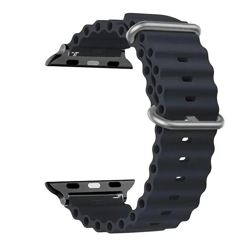 Strap For Apple Watch Ultra 3 Band 49mm 44mm 45mm 46MM 41mm 40mm 38mm 1:1 Original Ocean Belt iWatch Series 11 10 9 8 7 Se Bands