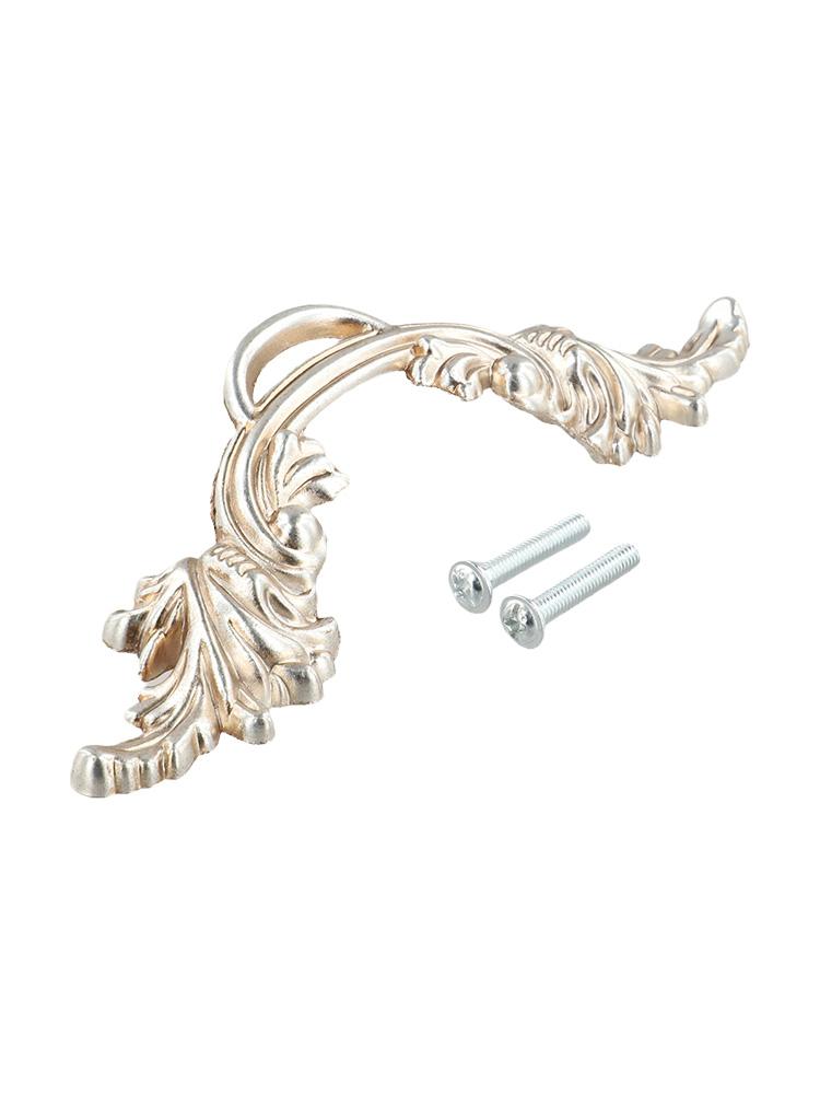 Door Handle Chrome White Zinc Alloy Cabinet Handle Retro Elegant Design Zinc Alloy Material Furniture Enhancement