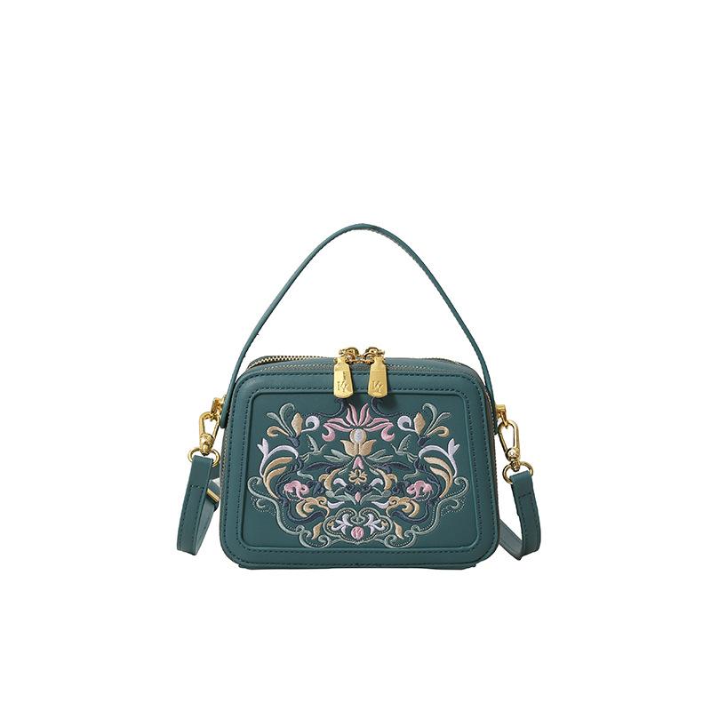 Crossbody Bag with High-end Design, Chinese Embroidery Handbag, Fashionable and Versatile Single Shoulder Small Square Bag