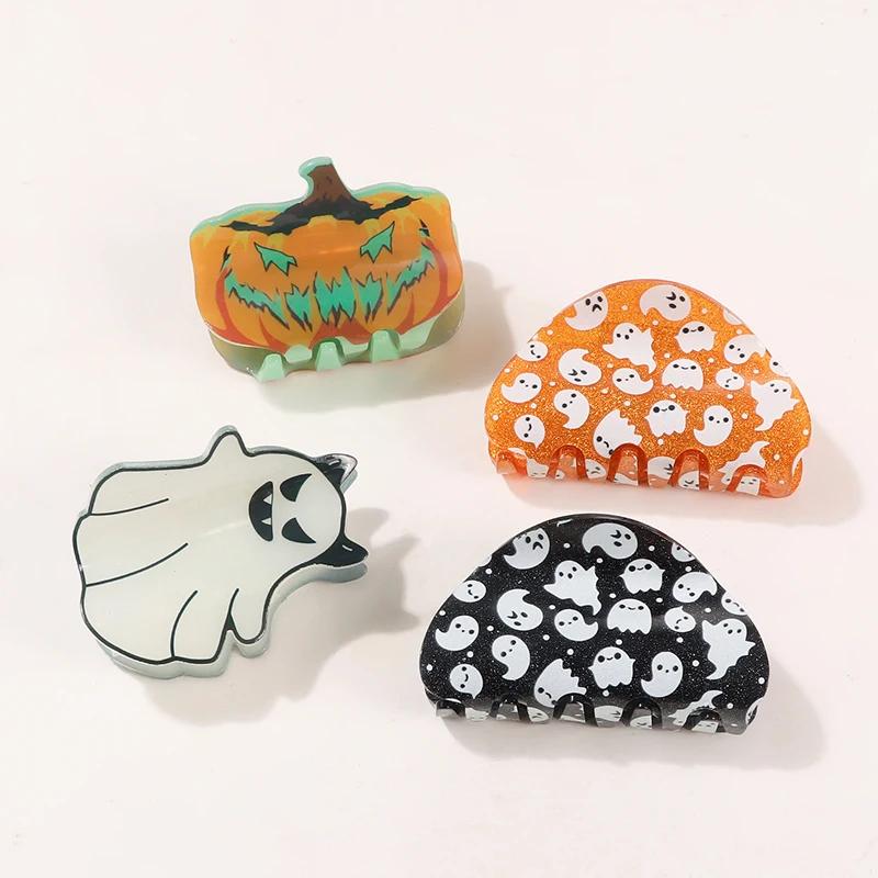 1 Stück Halloween Leuchtet im Dunkeln Geist Kürbis Clip Süßer Lustiger Haarclip Haifisch Clip Damen Haaraccessoires