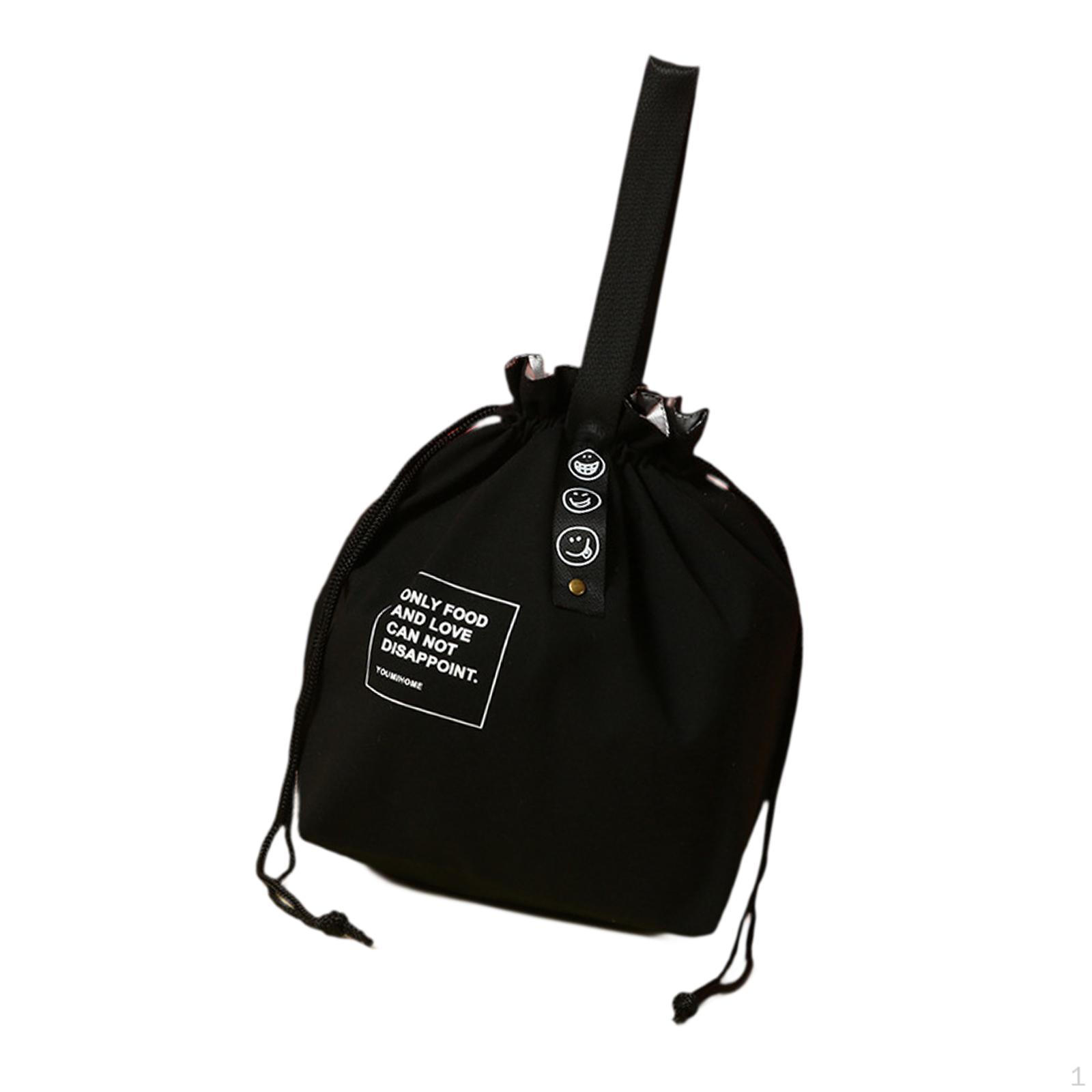 

Сумка-органайзер для ланча на шнурке, изолированная, Bento, легкая, сумка-тоут для мужчин чёрный