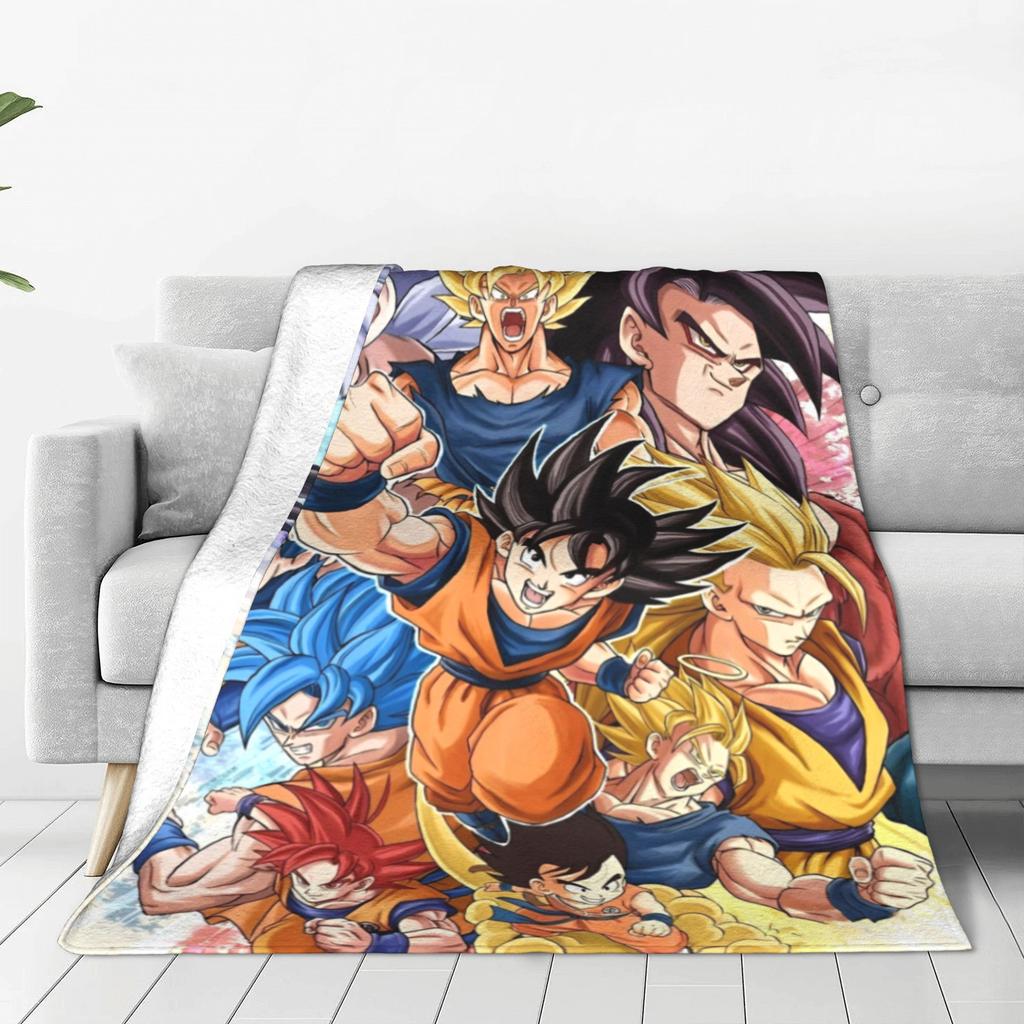 Dragon Ball Z Flannel Throw Blankets Japan Cartoon Blanket for Bedding Car Super Warm Bedspread