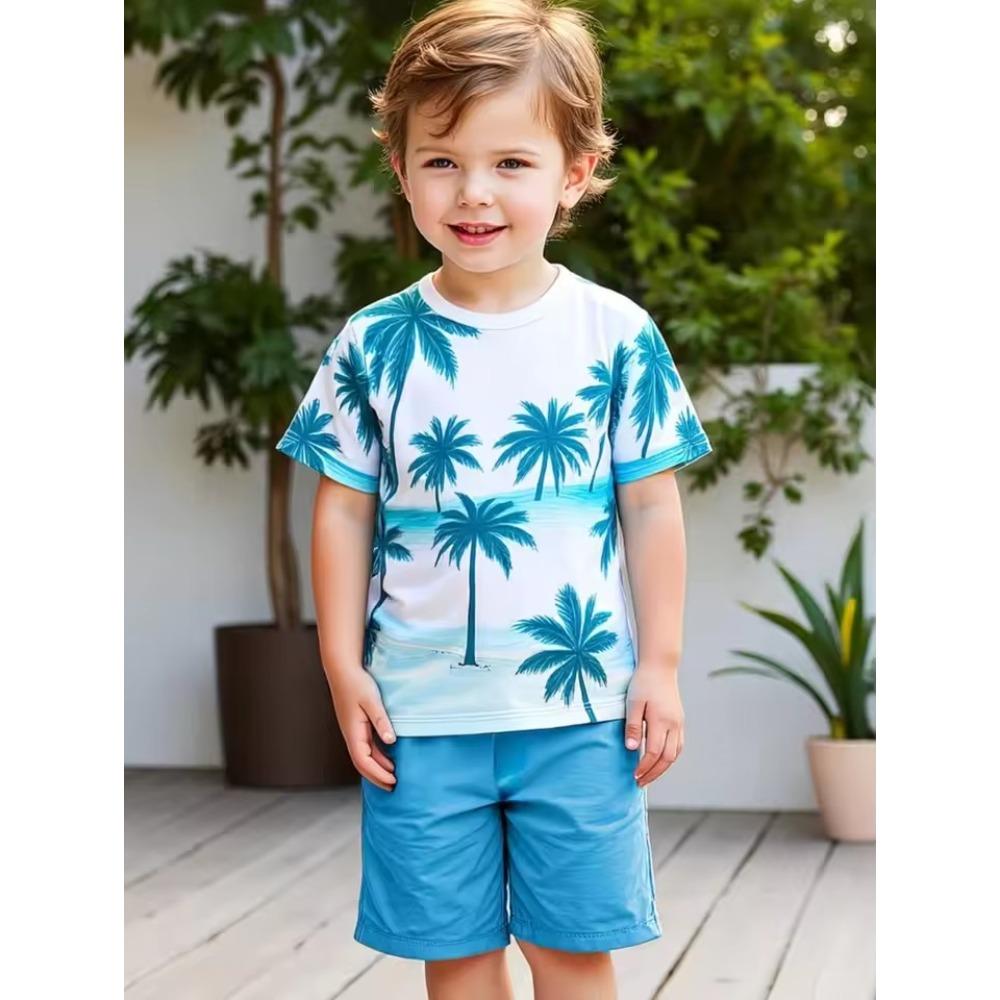 Summer New Fashion Trends Summer Children 3D Printed T-shirt Top Short Sleeve + Shorts Novel New Casual Children's Suit