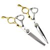 6-Inch Nimpson Platinum, Full Brick And Gem Double-Sided Sword Large Wood Grain, Hair Scissors, Barber Scissors, Flat Scissors