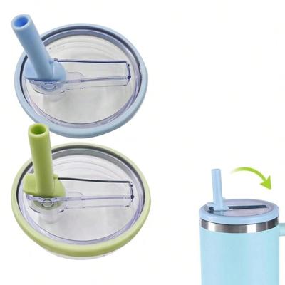 2 Pack 40 Oz Tumbler Flip Straw Lid Replacement Fit ForQuencher Spill Proof Resistant Tumbler LidsReusable Tumbler Cover For Cup