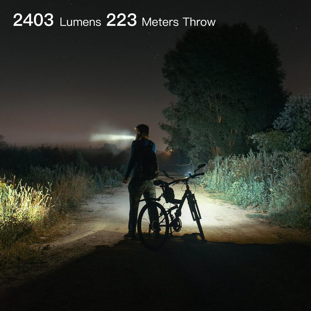 ThruNite TC15 V3 Rechargeable LED 2403 Lumens 223m Maximum Beam 3100mAh IMR 18650 Ideal for Outdoor Emergency and More CW Flashlight, Brightness,