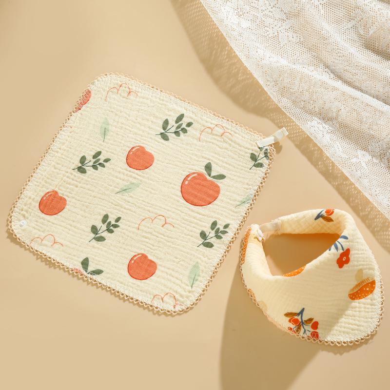 Baby Cotton Bib & Scarf Set - Infant Triangle Design