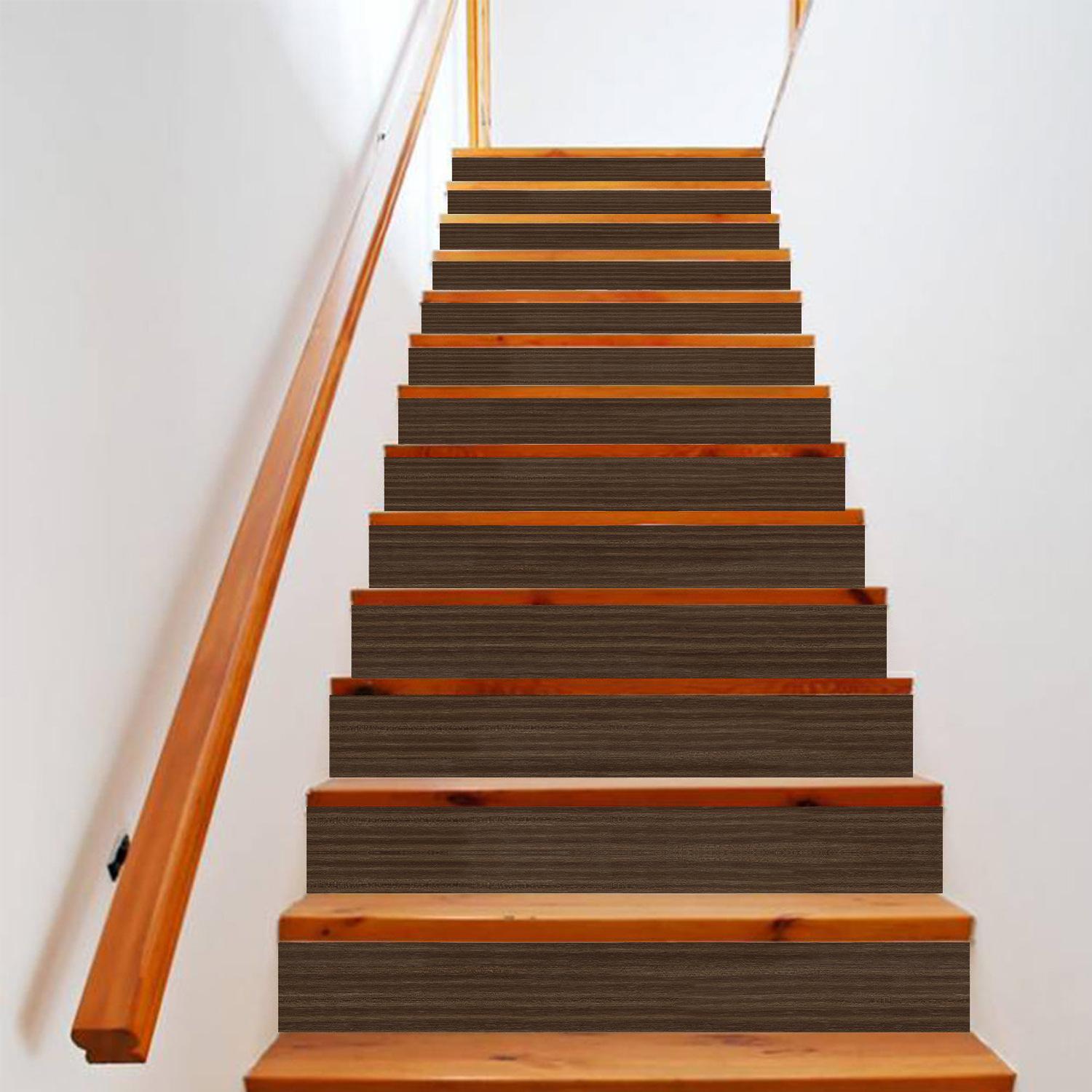 

Embossed Wood Grain Simple European Stair Sticker Self-Adhesive Step Ladder Cabinet Sticker Waterproof And Non-Slip Floor Sticker 6 pieces