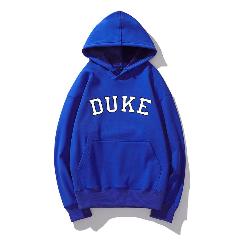 Duke Tištěná Mikina s Kapucí Dlouhý Rukáv Jednoduchá Jednobarevná Mikina Podzim Dámská Street Mikina Módní Unisex Oblečení Osobnost Unisex Topy
