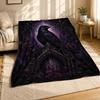 Gothic Raven and Roses Coral Fleece Blanket