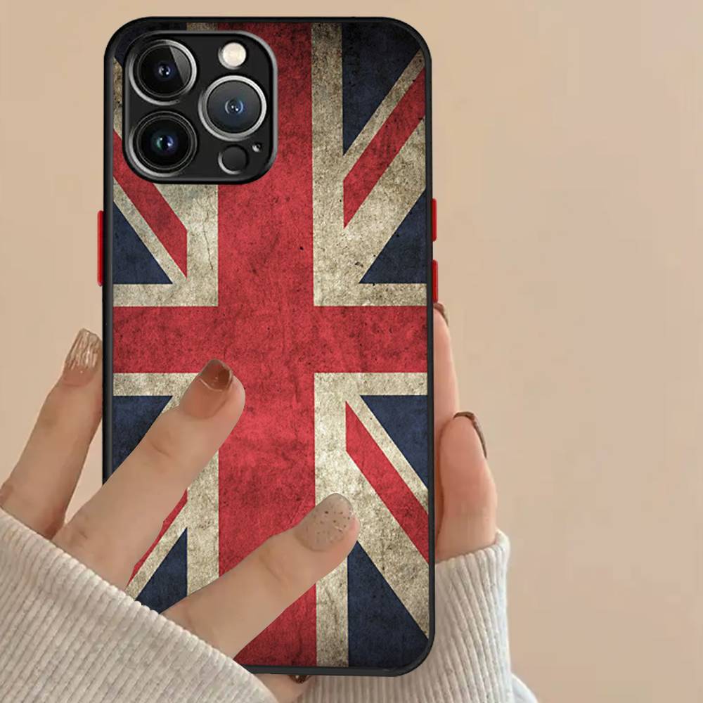 USA & UK Flaggen Hülle Für iPhone X XR XS 11 12 13 14 15 16 pro MAX mini Handyhülle Matt stoßfest