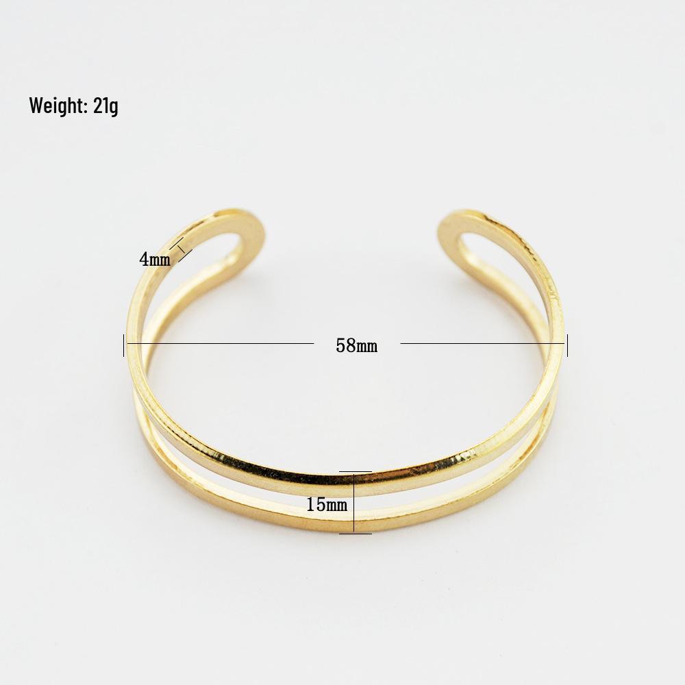 Korean Double Layer Copper Bracelet: 2024 Trendy Minimalist Celebrity Style Jewelry