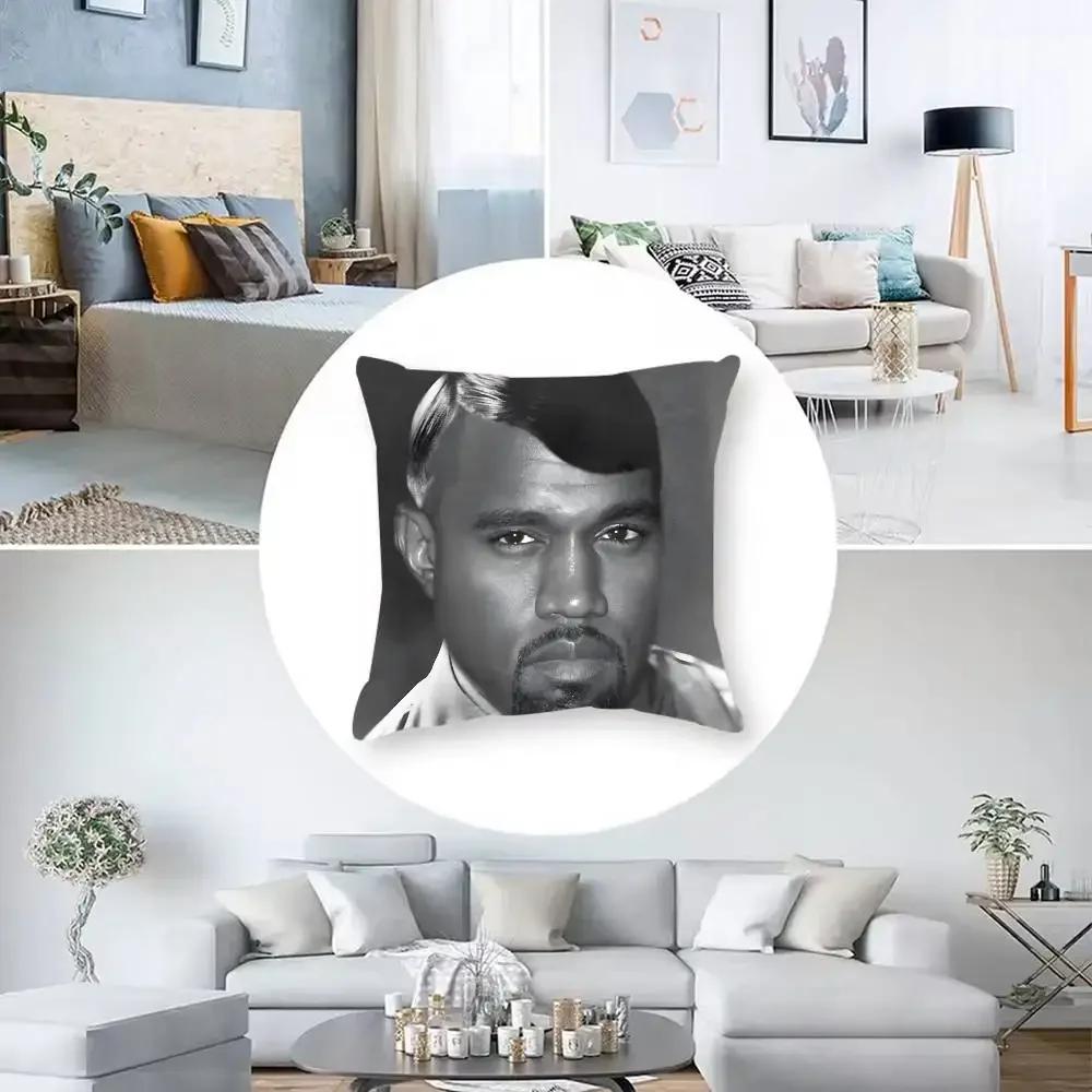 Cool Lustig Witzig K-Kanyes W-Wests Kissenbezug Milbendichter Kissenbezug Versteckter Reißverschluss Seidiger Kurzer Plüsch Sofakissenbezug