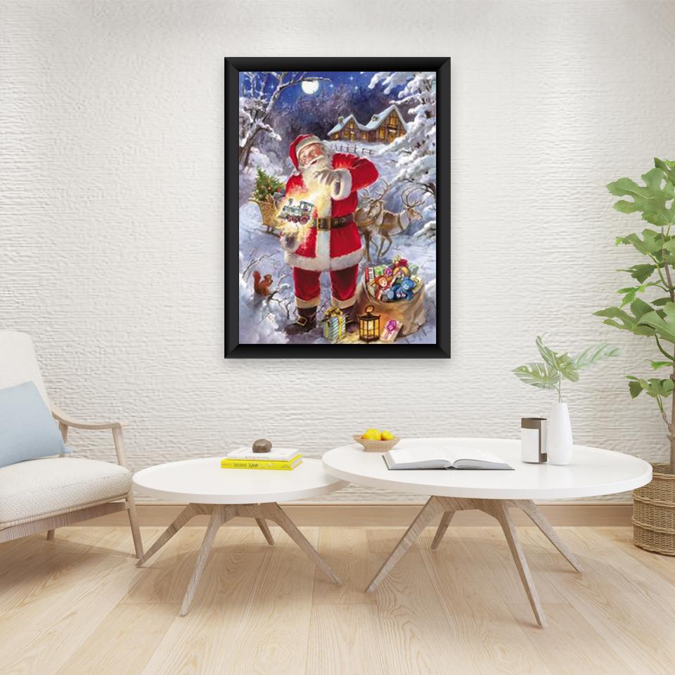Diy Santa Claus 5D Diamond Painting Full Round Drill Christmas Gift Diamond Embroidery Cartoon Cross Stitch Handmade Wall Art