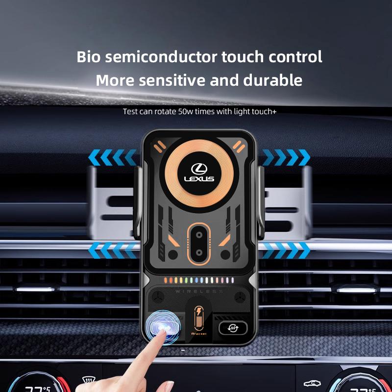 Punk Mechanical Style Phone Holder Car Electric Wireless Charging Board For Lexus F SPORT ES RX NX LS UX LM LX GX LC RZ IS CT GS WZ3