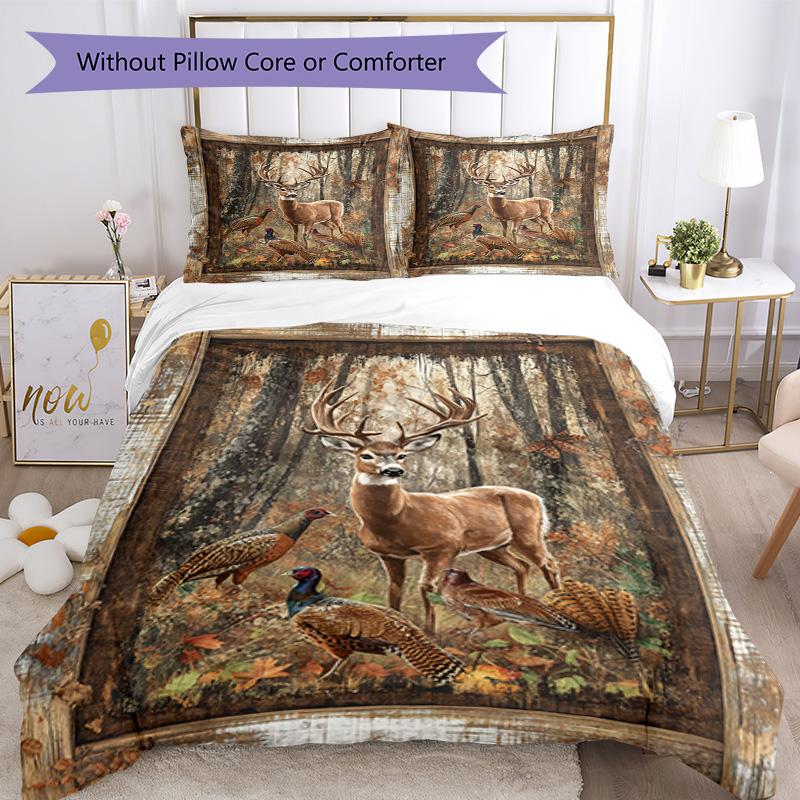 Deer Bedding Set Breathable Duvet Cover with Pillowcases Decorative Bed Linen for Bedroom Home Decoration Birthday Gift