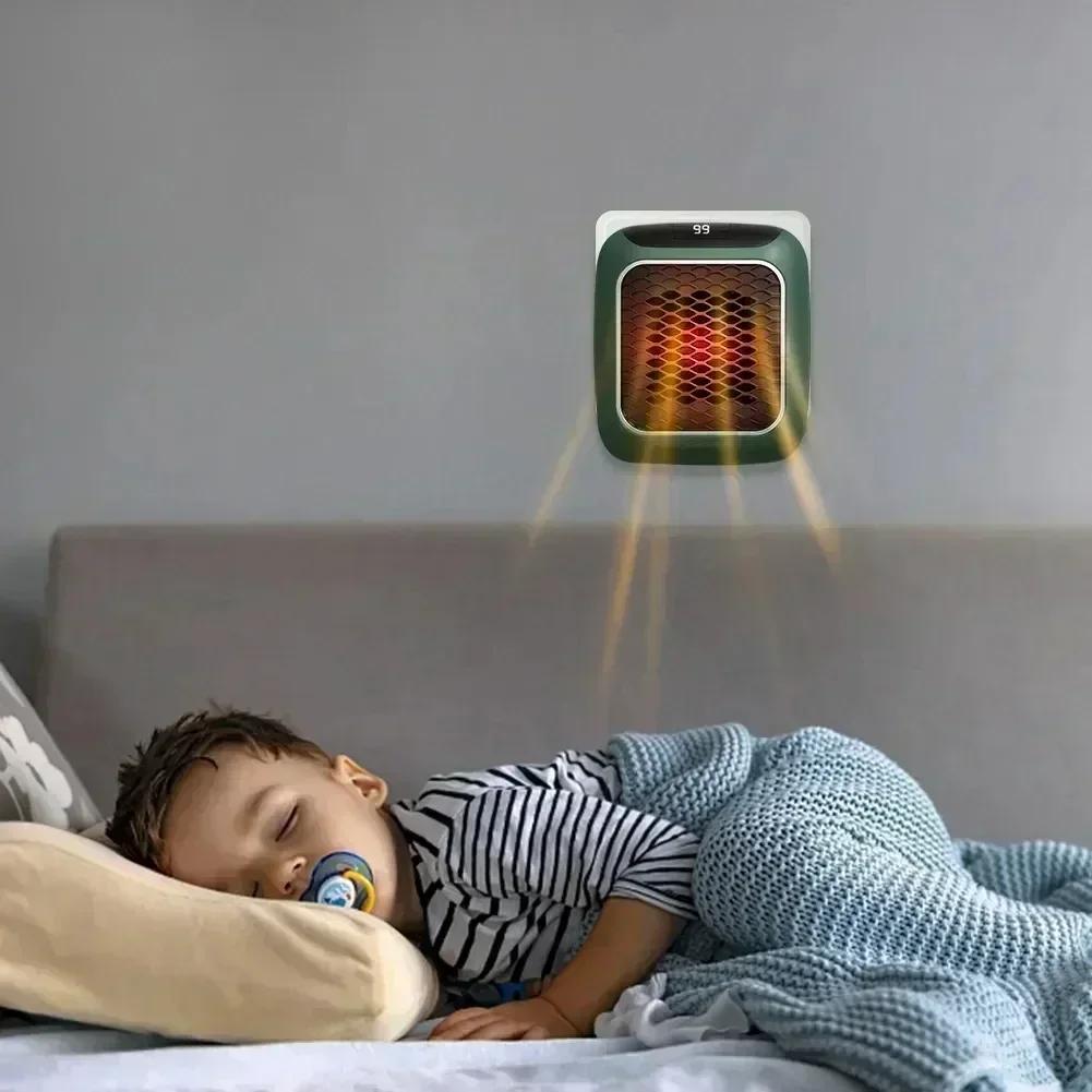 Schnellere Mini-Heizung für Zuhause Kleine Badezimmerheizlüfter Wandmontierte PTC Keramik Elektroheizung mit Fernbedienung Haushalt