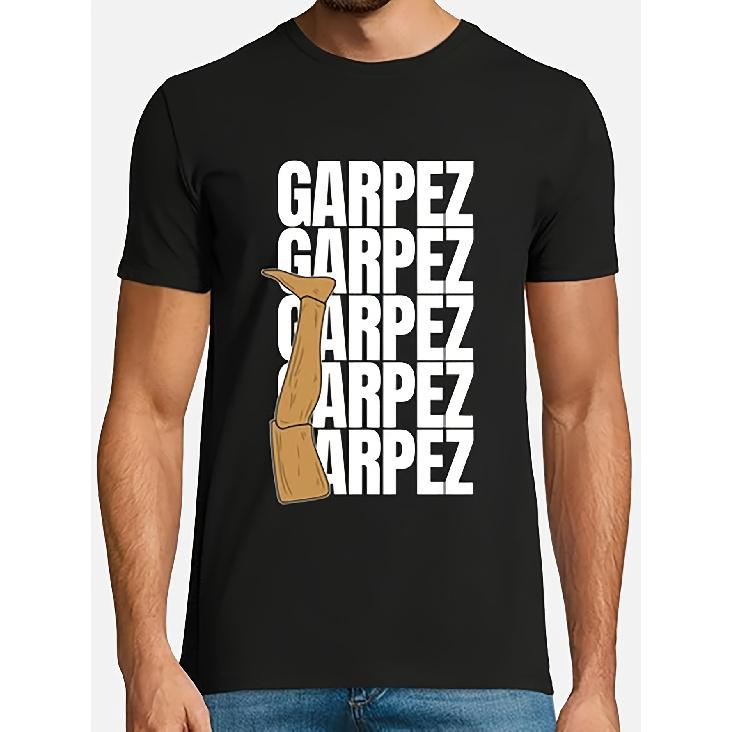 Men's GARPEZ Brand T-Shirt - Urban Streetwear Short Sleeve Round Neck Tee with GARPEZ Text & Stylized Leg, Machine Washable Casual Shirt Suitable for