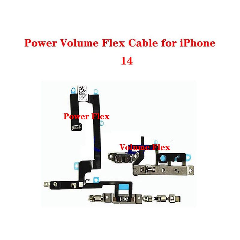 On Off Power Flex Cable with Metal For iPhone 14 Plus Pro Max Volume Switch Button Key Parts 14 Power Flex