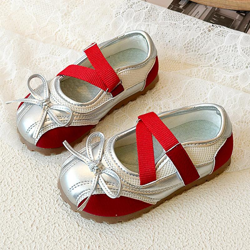 Girls Closed‑Toe Sandals Summer Kids Slip‑On Princess Shoes Fashion Elegant Ballet Flat Shoes for Girls