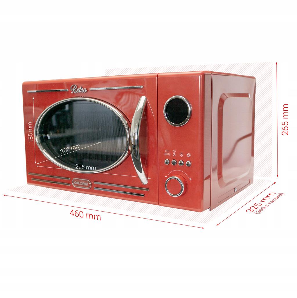 Mikrowellenherd Grill Mikrowelle Retro 1150W 20L Rot Mikrowelle