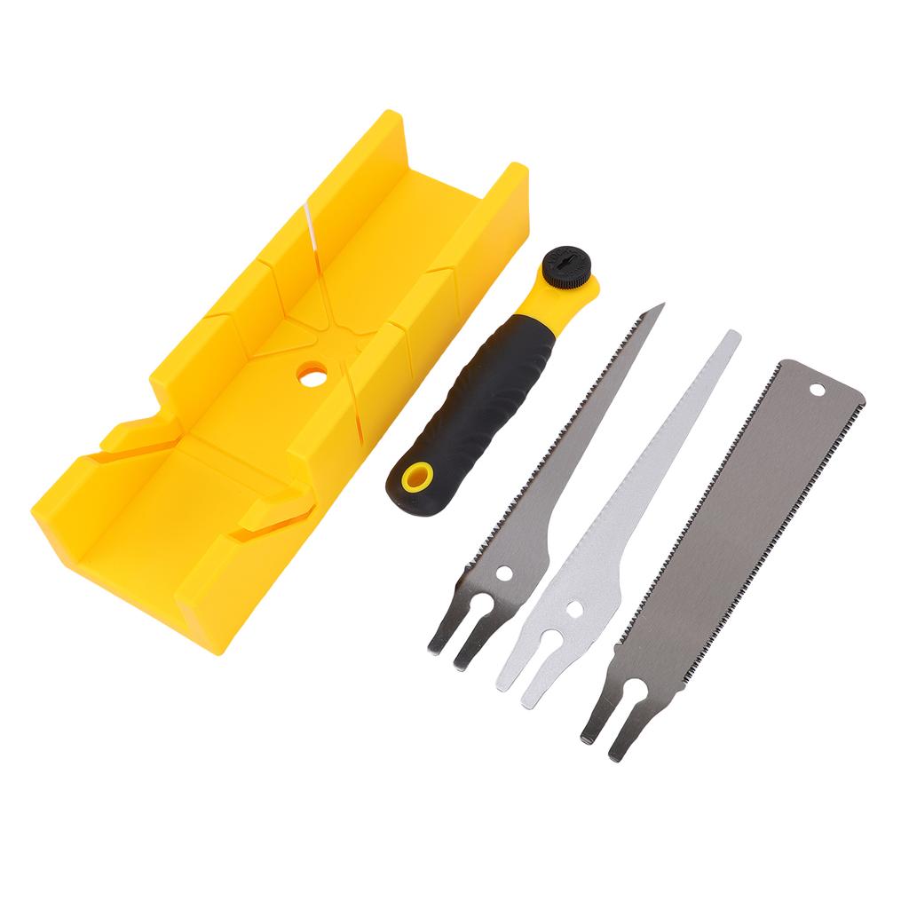 Miter Box and Saw Set Multi Angle Cutting Hand Saw and Miter Box Set for Wood Plastic Plasterboard Soft Metal