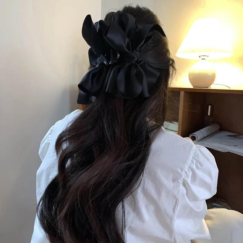Große Schleife Haarspange Neu Trendige Einfarbig Schwarz Haar Hai Klammer Haarstyling Werkzeuge Accessoires für Frauen Mädchen