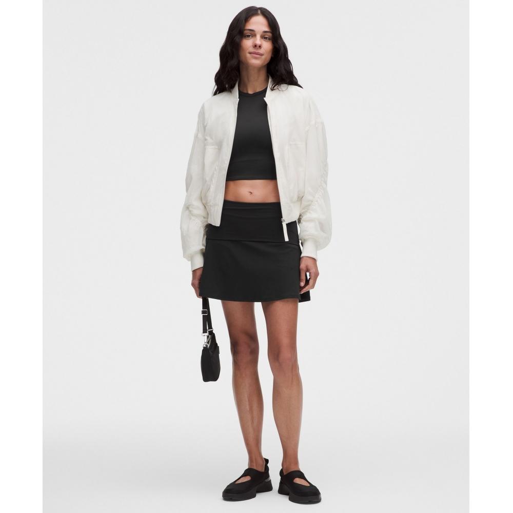 Lullulemon Groove Foldover Mid-Rise Mini Skirt Blk
