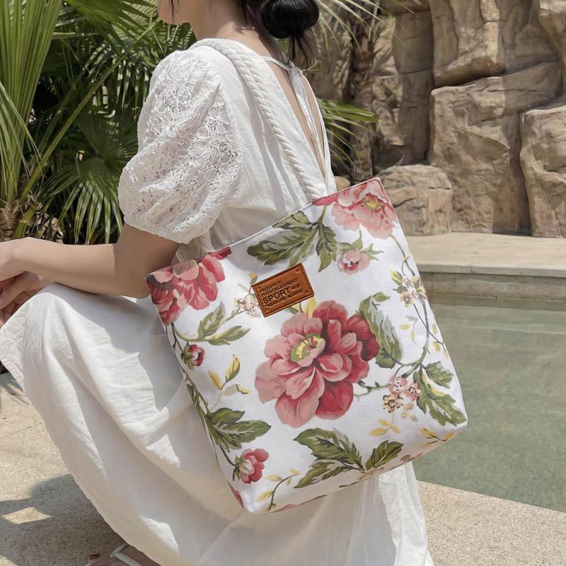 New Fresh Style Tote Bag for Women, Large Capacity Casual Shoulder Handbag, Commuter and Shopping Bag with Zipper