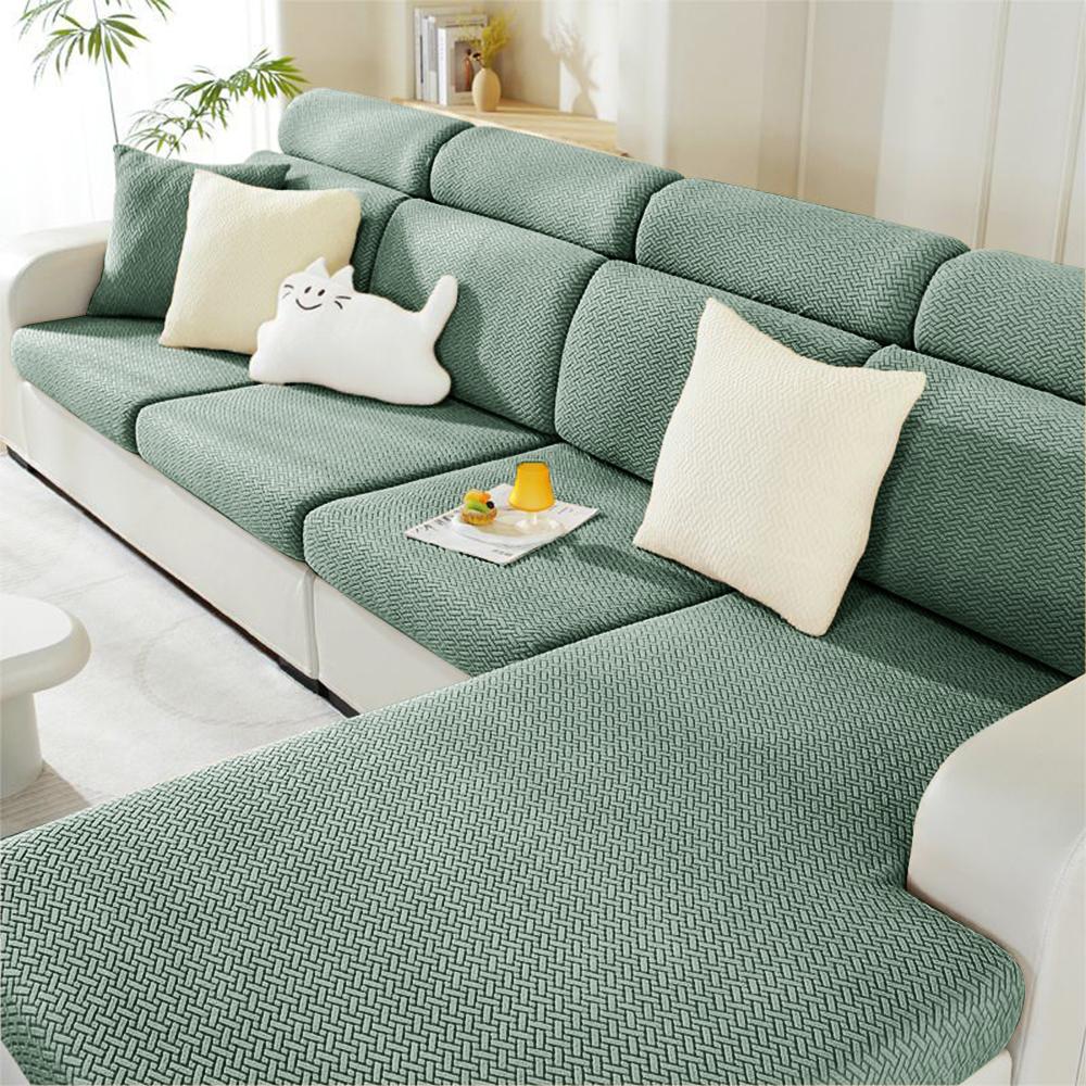 

Жаккардовые чехлы для дивана однотонные чехлы на подушки сиденья для гостиной моющиеся спандекс чехол на диван диван L-образный шезлонг Normal Size (S)-1pc зелёный