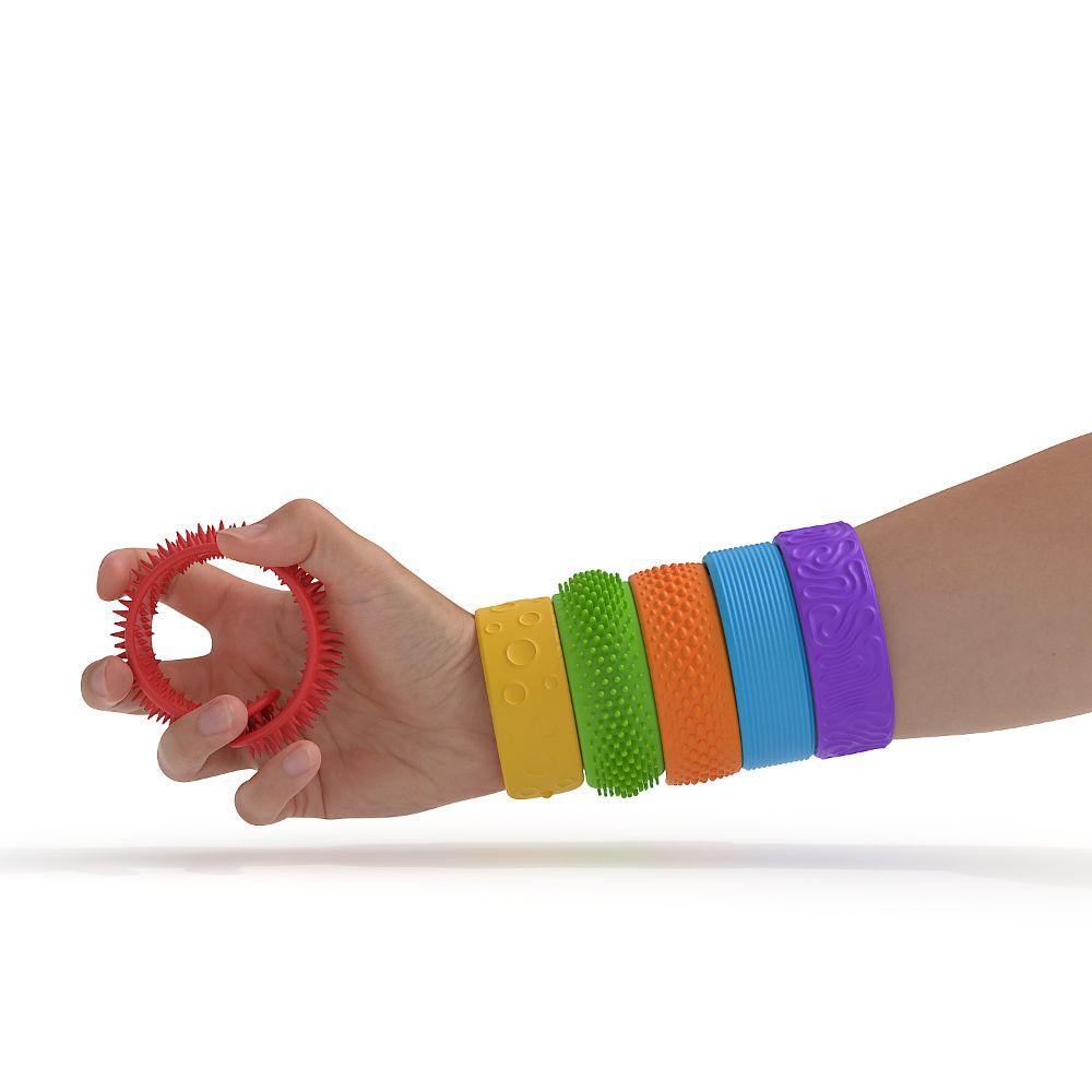 6Pcs Textured Silicone Sensory Bracelet 6Pcs Slap Bracelets Christmas Gift Calming Toy  Boy Girl